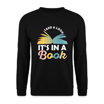 Jetez un coup d’œil C’est dans un rat de bibliothèque de lecture de livre - Sweat-shirt Unisexe - noir - Devant - Alina (178cm) & Michal (187cm)