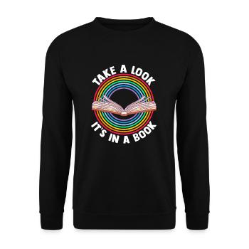 Jetez un coup d’œil C’est dans un rat de bibliothèque de lecture de livre - Sweat-shirt Unisexe - noir - Devant - Alina (178cm) & Michal (187cm)