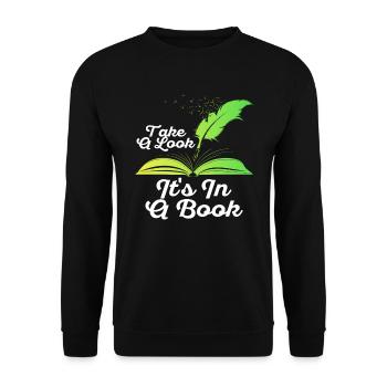 Jetez un coup d’œil C’est dans un rat de bibliothèque de lecture de livre - Sweat-shirt Unisexe - noir - Devant - Alina (178cm) & Michal (187cm)
