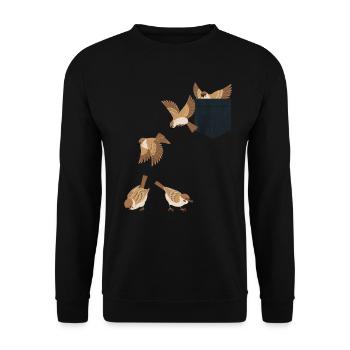 Funny Bird Watcher Birding Watching - Unisex Sweatshirt - black - Front - Alina (178cm) & Michal (187cm)