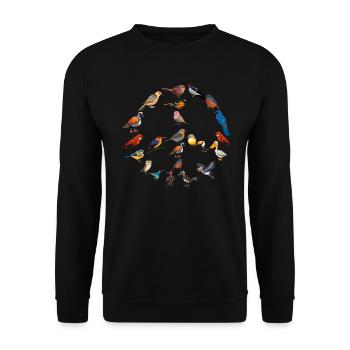 Lustiger Vogelbeobachter Vogelbeobachtung - Unisex Pullover - Schwarz - Vorne - Alina (178cm) & Michal (187cm)
