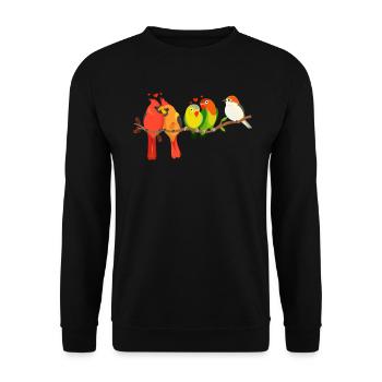 Funny Bird Watcher Birding Watching - Unisex Sweatshirt - black - Front - Alina (178cm) & Michal (187cm)