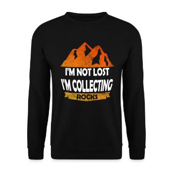 I'm Not Lost I'm Collecting Rocks Funny Geology - Unisex Sweatshirt - black - Front - Alina (178cm) & Michal (187cm)