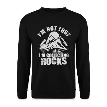 Je ne suis pas perdu Je collectionne des roches Drôle de géologie - Sweat-shirt Unisexe - noir - Devant - Alina (178cm) & Michal (187cm)