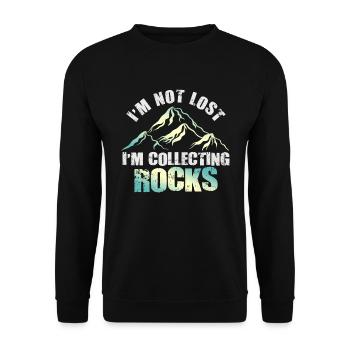 I'm Not Lost I'm Collecting Rocks Funny Geology - Unisex Sweatshirt - black - Front - Alina (178cm) & Michal (187cm)