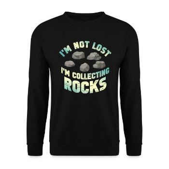 Je ne suis pas perdu Je collectionne des roches Drôle de géologie - Sweat-shirt Unisexe - noir - Devant - Alina (178cm) & Michal (187cm)