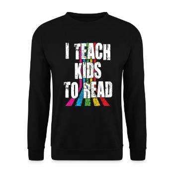I Teach Kids To Read Science Teachers Reading - Unisex Sweatshirt - black - Front - Alina (178cm) & Michal (187cm)