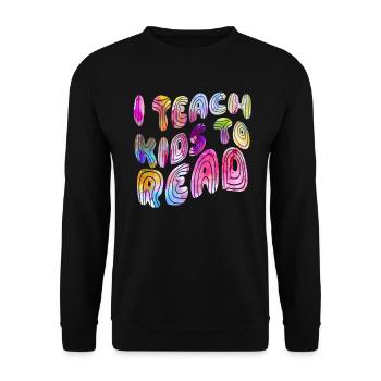 I Teach Kids To Read Science Teachers Reading - Unisex Sweatshirt - black - Front - Alina (178cm) & Michal (187cm)