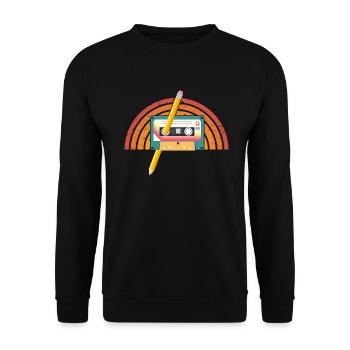 80's Cassette Tape 1990s Pencil Winding Cassette - Unisex Sweatshirt - black - Front - Alina (178cm) & Michal (187cm)