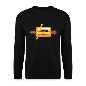 80's Cassette Tape 1990s Pencil Winding Cassette - Unisex Sweatshirt - black - Front - Alina (178cm) & Michal (187cm)