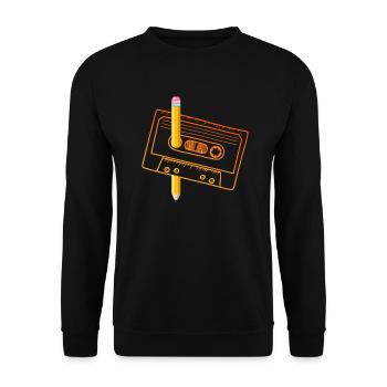 80's Cassette Tape 1990s Pencil Winding Cassette - Unisex Sweatshirt - black - Front - Alina (178cm) & Michal (187cm)
