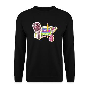 80's Cassette Tape 1990s Pencil Winding Cassette - Unisex Sweatshirt - black - Front - Alina (178cm) & Michal (187cm)