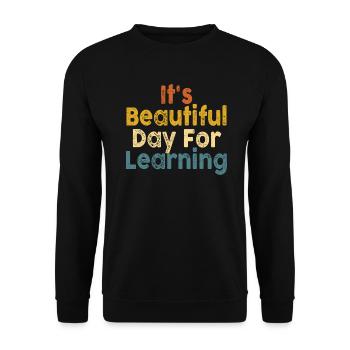 Es ist ein schöner Tag zum Lernen - Unisex Pullover - Schwarz - Vorne - Alina (178cm) & Michal (187cm)