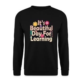 Es ist ein schöner Tag zum Lernen - Unisex Pullover - Schwarz - Vorne - Alina (178cm) & Michal (187cm)