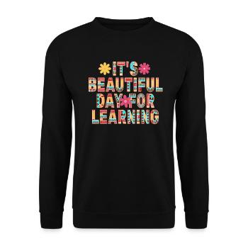 Es ist ein schöner Tag zum Lernen - Unisex Pullover - Schwarz - Vorne - Alina (178cm) & Michal (187cm)