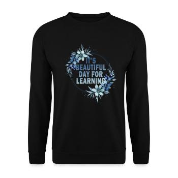 Es ist ein schöner Tag zum Lernen - Unisex Pullover - Schwarz - Vorne - Alina (178cm) & Michal (187cm)