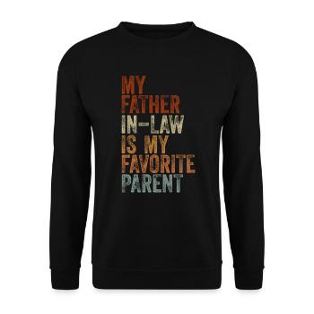 Mein Schwiegervater ist mein Lieblingselternteil - Unisex Pullover - Schwarz - Vorne - Alina (178cm) & Michal (187cm)