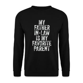 Mein Schwiegervater ist mein Lieblingselternteil - Unisex Pullover - Schwarz - Vorne - Alina (178cm) & Michal (187cm)
