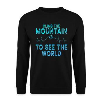 Erklimmen Sie den Berg, um die Welt zu sehen - Unisex Pullover - Schwarz - Vorne - Alina (178cm) & Michal (187cm)