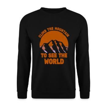 Erklimmen Sie den Berg, um die Welt zu sehen - Unisex Pullover - Schwarz - Vorne - Alina (178cm) & Michal (187cm)