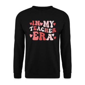 In My Teaching Era Teaching - Unisex Sweatshirt - black - Front - Alina (178cm) & Michal (187cm)