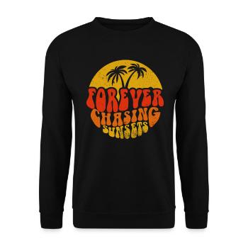Forever Chasing Sunsets Retro Summer Vacation - Sweat-shirt Unisexe - noir - Devant - Alina (178cm) & Michal (187cm)