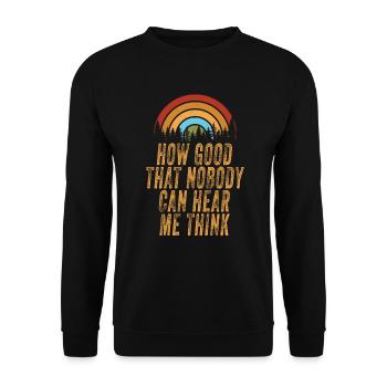 Comme c’est bon que personne ne puisse m’entendre penser - Sweat-shirt Unisexe - noir - Devant - Alina (178cm) & Michal (187cm)