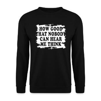 Comme c’est bon que personne ne puisse m’entendre penser - Sweat-shirt Unisexe - noir - Devant - Alina (178cm) & Michal (187cm)