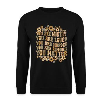 You Matter Kindness Be Kind Groovy Mental Health - Unisex Sweatshirt - black - Front - Alina (178cm) & Michal (187cm)