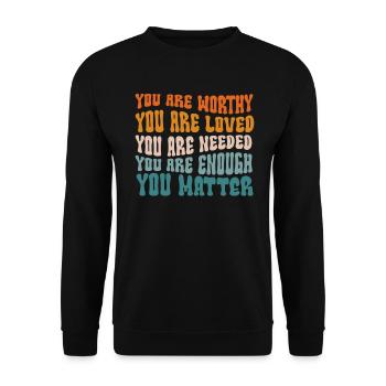 You Matter Kindness Be Kind Groovy Mental Health - Unisex Sweatshirt - black - Front - Alina (178cm) & Michal (187cm)