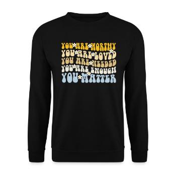 You Matter Kindness Be Kind Groovy Mental Health - Unisex Sweatshirt - black - Front - Alina (178cm) & Michal (187cm)