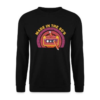 80's La musique des années 80 - Sweat-shirt Unisexe - noir - Devant - Alina (178cm) & Michal (187cm)