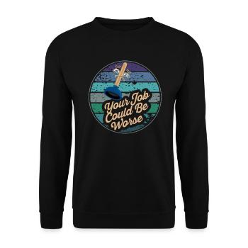 Your Job Could Be Worse Toilet Paper Workplace - Unisex Sweatshirt - black - Front - Alina (178cm) & Michal (187cm)