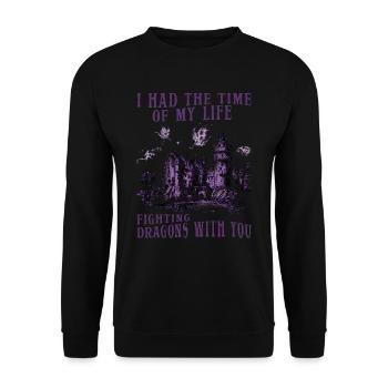 I Had The Time Of My Life Fighting Dragons - Unisex Sweatshirt - black - Front - Alina (178cm) & Michal (187cm)