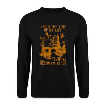I Had The Time Of My Life Fighting Dragons - Unisex Sweatshirt - black - Front - Alina (178cm) & Michal (187cm)