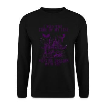 I Had The Time Of My Life Fighting Dragons - Unisex Sweatshirt - black - Front - Alina (178cm) & Michal (187cm)