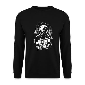 Wandern Sie auf der Suche nach kühlen Felsen - Unisex Pullover - Schwarz - Vorne - Alina (178cm) & Michal (187cm)