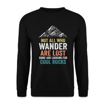 Wandern Sie auf der Suche nach kühlen Felsen - Unisex Pullover - Schwarz - Vorne - Alina (178cm) & Michal (187cm)