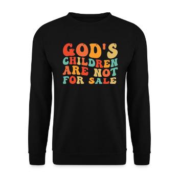 God's Children Are Not For Sale Christian Children - Unisex Sweatshirt - black - Front - Alina (178cm) & Michal (187cm)