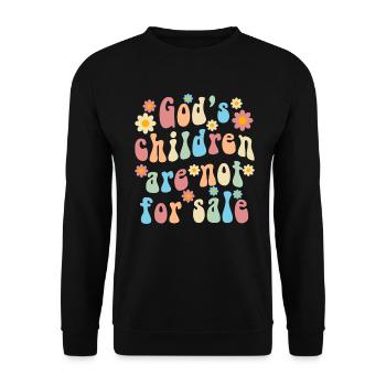 God's Children Are Not For Sale Christian Children - Unisex Sweatshirt - black - Front - Alina (178cm) & Michal (187cm)