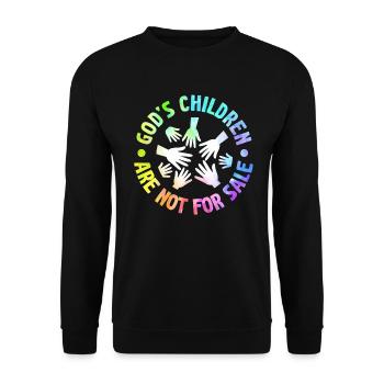 God's Children Are Not For Sale Christian Children - Unisex Sweatshirt - black - Front - Alina (178cm) & Michal (187cm)
