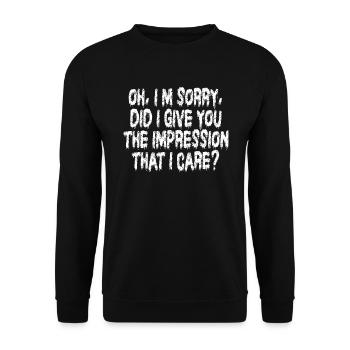Indifference Sarcasm Different Attitude - Unisex Sweatshirt - black - Front - Alina (178cm) & Michal (187cm)
