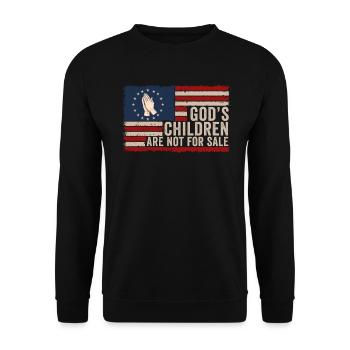 God's Children Are Not For Sale Christian Children - Unisex Sweatshirt - black - Front - Alina (178cm) & Michal (187cm)