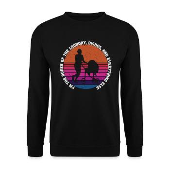 Königin der Wäsche, des Geschirrs und alles andere - Unisex Pullover - Schwarz - Vorne - Alina (178cm) & Michal (187cm)