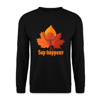 Ahornsirup Baum Klopfen Lustiger Herbstpfannkuchen - Unisex Pullover - Schwarz - Vorne - Alina (178cm) & Michal (187cm)