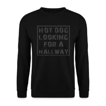 Hot-dog à la recherche d’un couloir - Sweat-shirt Unisexe - noir - Devant - Alina (178cm) & Michal (187cm)