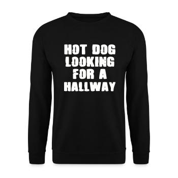 Hot-dog à la recherche d’un couloir - Sweat-shirt Unisexe - noir - Devant - Alina (178cm) & Michal (187cm)