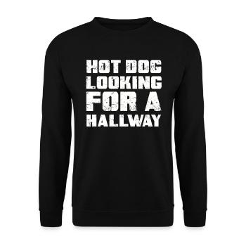 Hot-dog à la recherche d’un couloir - Sweat-shirt Unisexe - noir - Devant - Alina (178cm) & Michal (187cm)