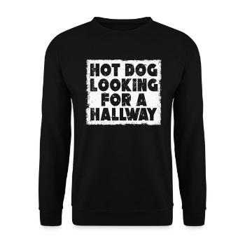 Hot-dog à la recherche d’un couloir - Sweat-shirt Unisexe - noir - Devant - Alina (178cm) & Michal (187cm)