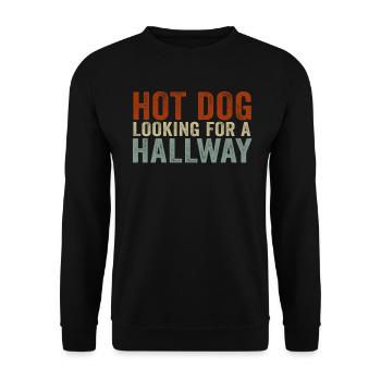 Hot-dog à la recherche d’un couloir - Sweat-shirt Unisexe - noir - Devant - Alina (178cm) & Michal (187cm)